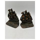 Brass Ship-themed Bookends