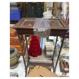 Wooden Display Table With Glass Top