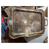 Silver-Plated Serving Tray With Handles