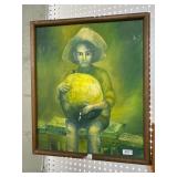 Oil Painting of Boy with Melon, 22ï¿½25