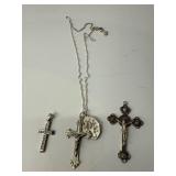 Sterling Silver Religious Cross Lot