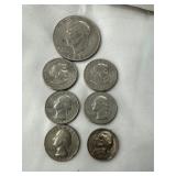 Seven U.S. Coins