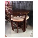 Wood Dining Table with Four Stools