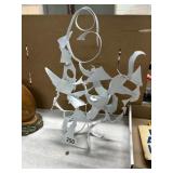 Abstract White Metal Sculpture, Freestanding