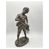 13ï¿½ Cast Metal Boy Figurine