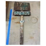 Vintage Golf Course Yardage Sign