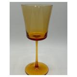 Amber-Colored Glass Goblet, 8 Inch