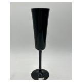 Black Glass Champagne Flutes