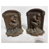 Bronze Bookends Depicting Thinker