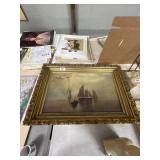 Framed Maritime Painting, 30ï¿½20ï¿½