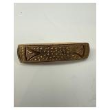 14K Gold Bar Pin With Etched Detail