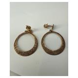 10K Gold Filigree Hoop Earrings