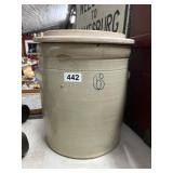 16-Inch Stoneware Crock With Lid