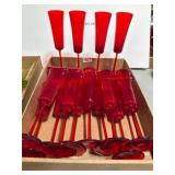 Red Views Champagne Glasses