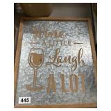 Framed Metal Wall Art With Wine Theme
