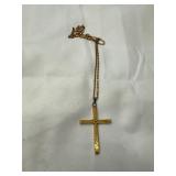 Gold Tone Cross Pendant Necklace