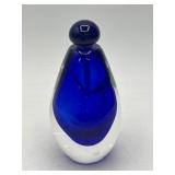 Cobalt Blue Glass Perfume Bottle