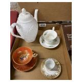 Teapot and Cups with Saucers Lot
