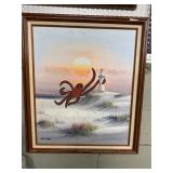 Surreal Octopus Painting on Canvas