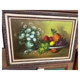 24ï¿½36 Still Life Painting of Flowers and Fruit
