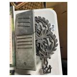 Cast Iron Ornaments and Metal Compartment Box