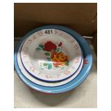 Six Hand-Painted Metal Bowls