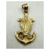 14kt Menï¿½s Eagle and Anchor Pendant