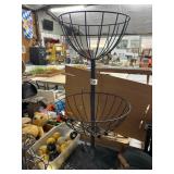 31-Inch Tall Two-Tier Metal Basket Stand