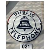 Bell System Public Telephone Sign