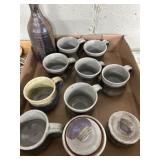 Ceramic Mugs, Pitcher, and Bottle
