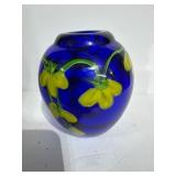 Cobalt Blue Art Glass Vase, 6 Inches