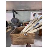 Wooden Spindles With Storage Crate
