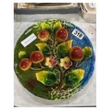 13ï¿½ Majolica Wall Plaque with Fruit Design