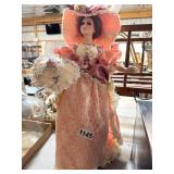 26-Inch Doll on Stand With Pink Gown