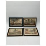 Four Framed Historical Prints