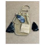 Iroquoian Obsidian Arrowheads Set