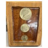 United States Coin Trio in Wood Display