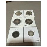 6 World Coins in Holders