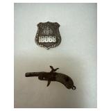 Miniature Gun and NYPD Badge Replica