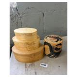 Japanese Kokeshi Doll and Shaker Boxes