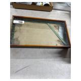 Wooden Glass Display Case With Green Back