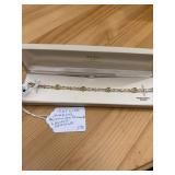 18K Gold Over Sterling Peridot Bracelet