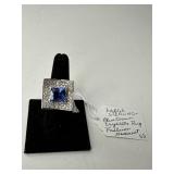 Sterling Silver Ring with Blue Stone