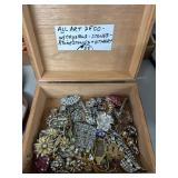 Art Deco Jewelry Lot in Wooden Box