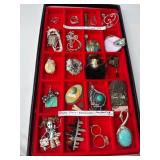 Unique Jewelry Pieces in Tray