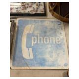 Vintage Metal Phone Sign