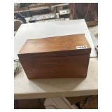 Wooden Storage Box With Hinged Lid
