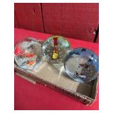 Three Glass Aquarium Paperweights