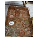 Pink and Clear Glassware Lot