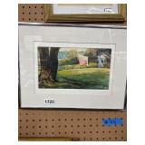 Watercolor Artwork With Pastoral Scene